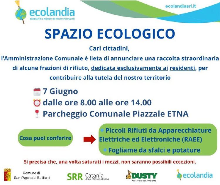 ATTENZIONE: la data prevista del 31 maggio è stata modificata. Lo Spazio Ecologico previsto sarà il 7 giugno, stessi ora...