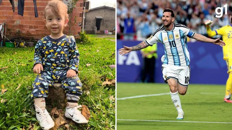 'Meu nome é Lionel Messi': xará de 2 anos do craque já joga futebol, comemorou gols contra Argélia e estranha quando narrador fala seu nome
