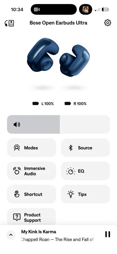 home page of bose companion app