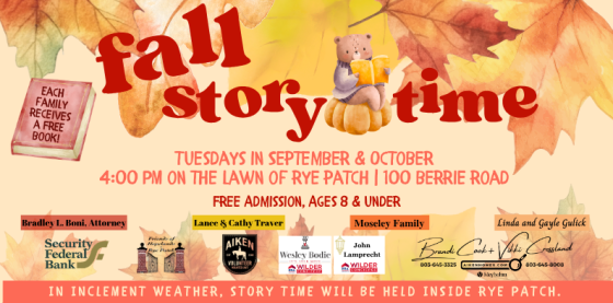 City of Aiken Parks, Recreation, and Tourism Department Announces 2026 Fall Story Time