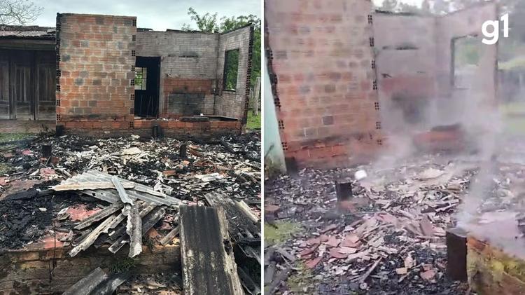 Raio provoca incêndio que destrói casa no Interior do RS