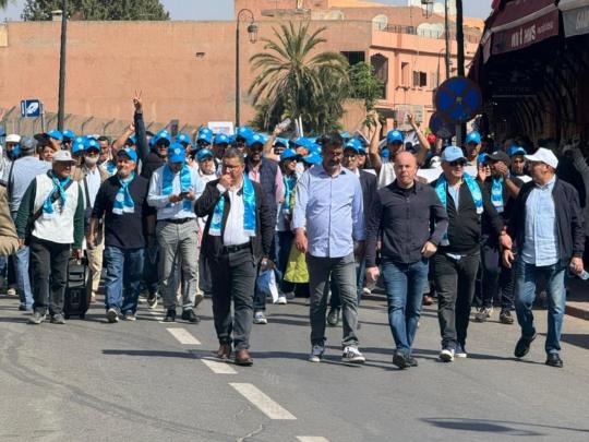بالصور.. انطلاق المسيرات العمالية بمناسبة عيد الشغل بمراكش