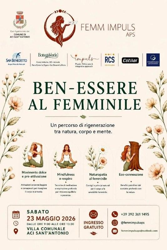 🌿 𝗦𝗔𝗕𝗔𝗧𝗢 𝗟'𝗜𝗡𝗖𝗢𝗡𝗧𝗥𝗢 "𝗕𝗘𝗡-𝗘𝗦𝗦𝗘𝗥𝗘 𝗔𝗟 𝗙𝗘𝗠𝗠𝗜𝗡𝗜𝗟𝗘" 🌳 È previsto questo sabato, 𝟮𝟯 𝗺𝗮...