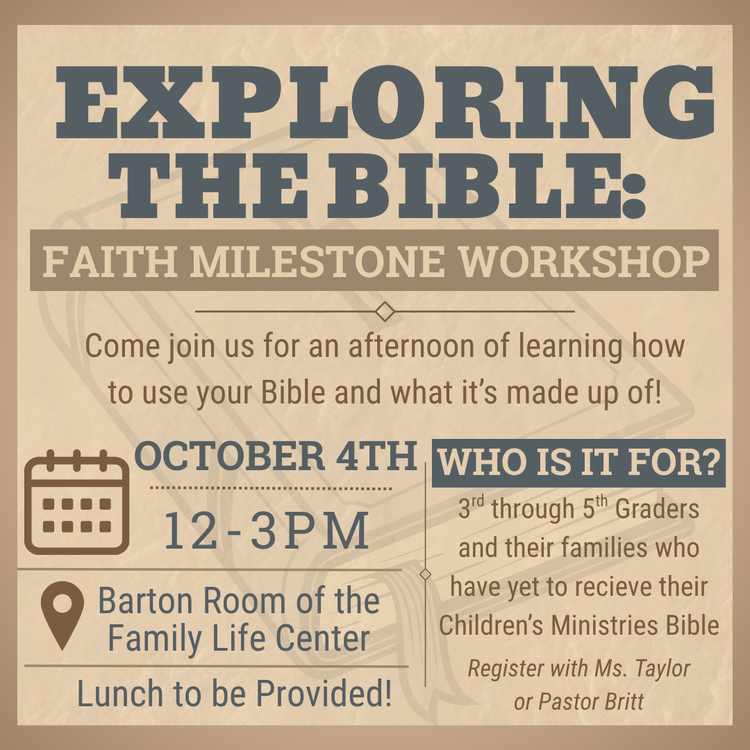 Exploring the Bible Class – October 4, 2026