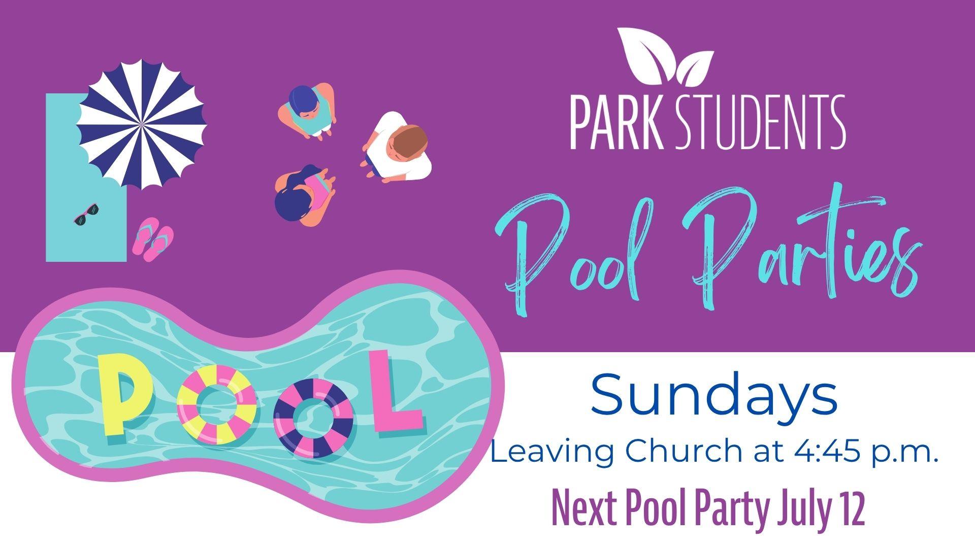 Park Students Pool Party Sunday