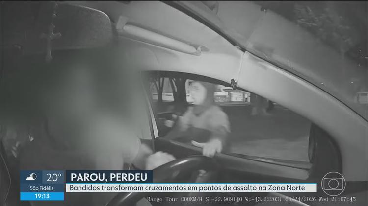 Em poucos minutos, criminosos fazem série de assaltos em semáforos da Zona Norte do Rio; veja como agem