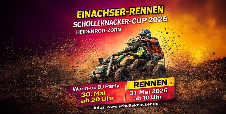  Männer auf einem Einachser Motorrad vom Scholleknacker-Rennen