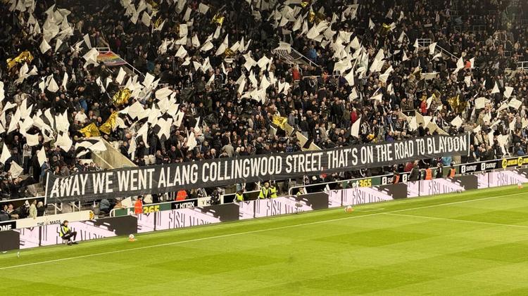 Blaydon Races Banner Pre Match Newcastle United v Aston Villa St James' Park