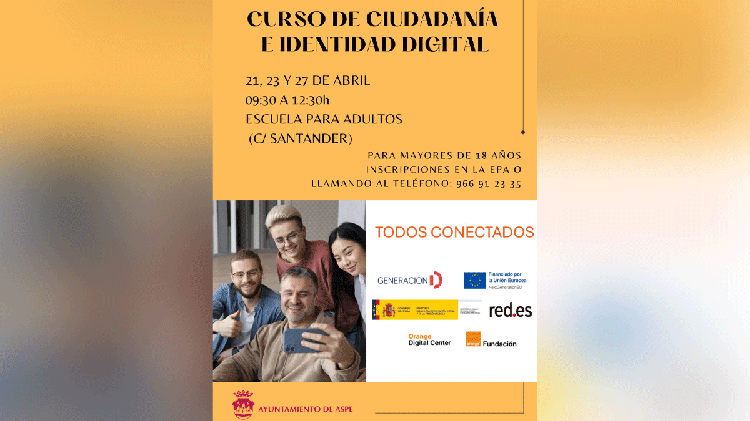 #Aspe ofrece un curso de ciudadanía e identidad digital para reducir la brecha tecnológica