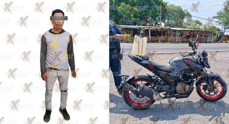 Se le acaba la prisa: Cae motociclista con reporte de robo en Amayuca