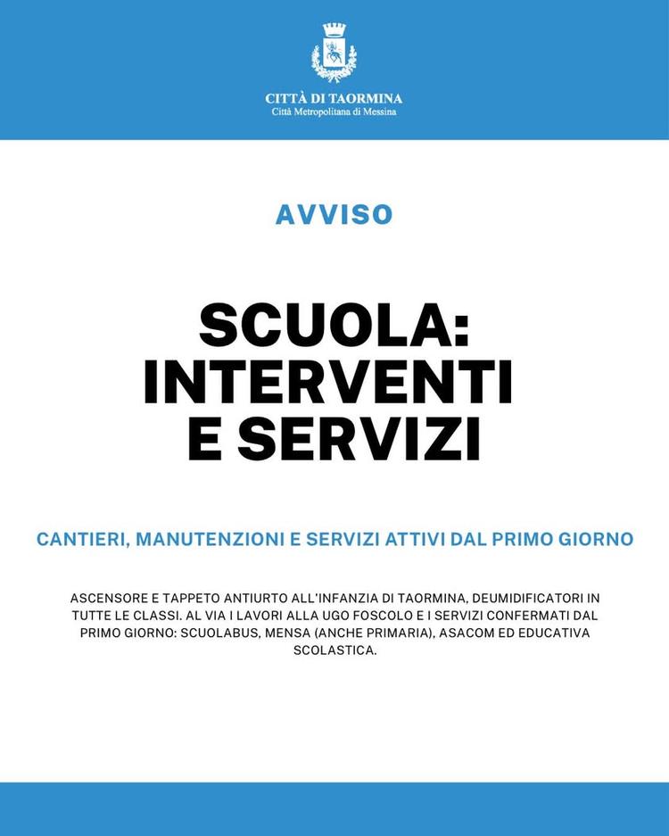 🏫 SCUOLA: INTERVENTI, MANUTENZIONI E SERVIZI Continuiamo a lavorare per garantire ai nostri bambini e ragazzi scuole pi...