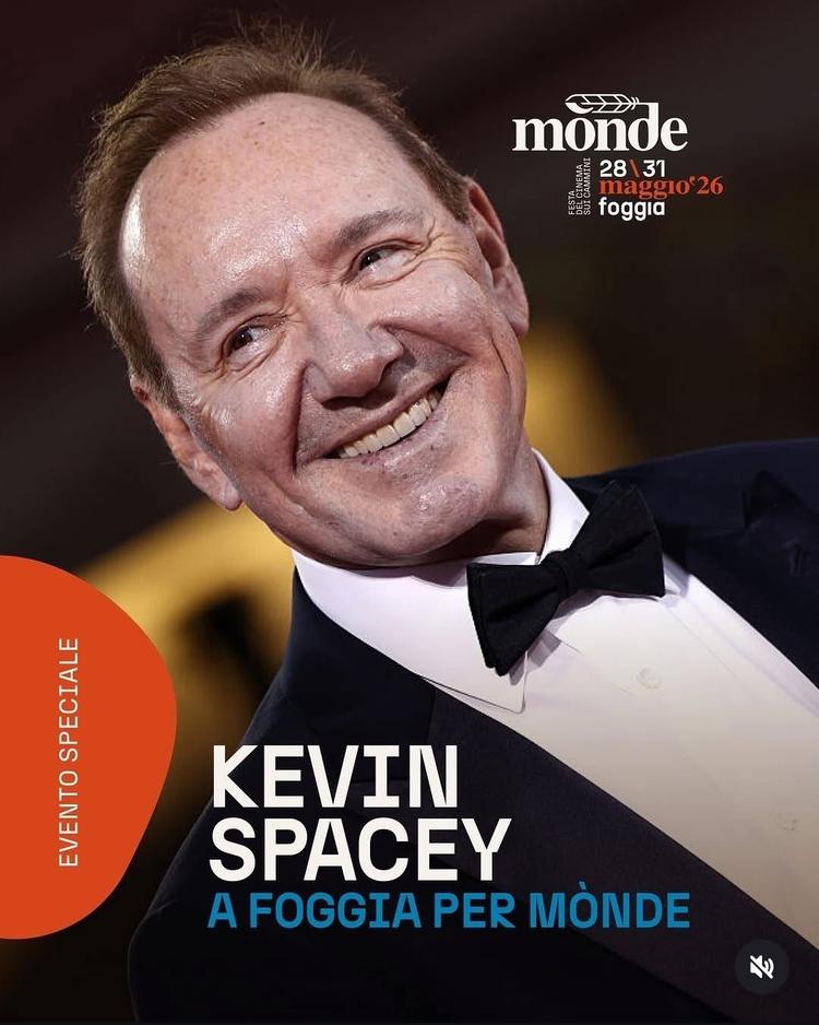 Kevin Spacey ospite di “Mònde”: l’attore sarà a Foggia il 30 maggio