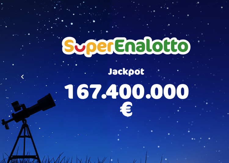 SuperEnalotto, il Jackpot record vale 167 milioni