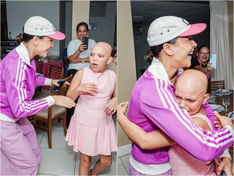 Michele Andrade surpreende fã de 14 anos com câncer em festa de aniversário em Natal: ‘Uma noite linda’