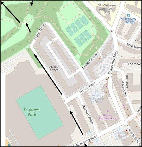 Part 7 of the Newcastle City Centre Run 7km from Strawberry Lane passed Terrace Place into Leazes Park passed St James' Park