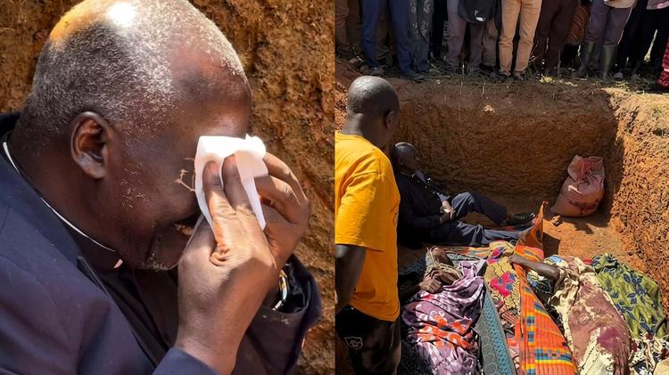 Dentro de cova, pastor nigeriano chora após mais membros de sua igreja serem mortos