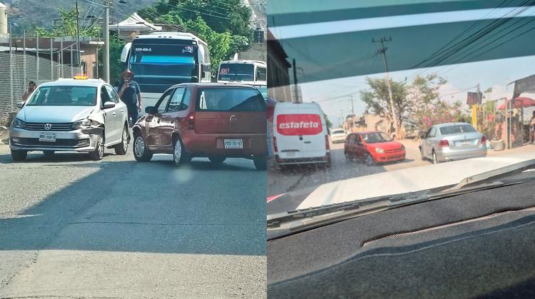 Invasión de carril provoca fuerte choque entre dos vehículos