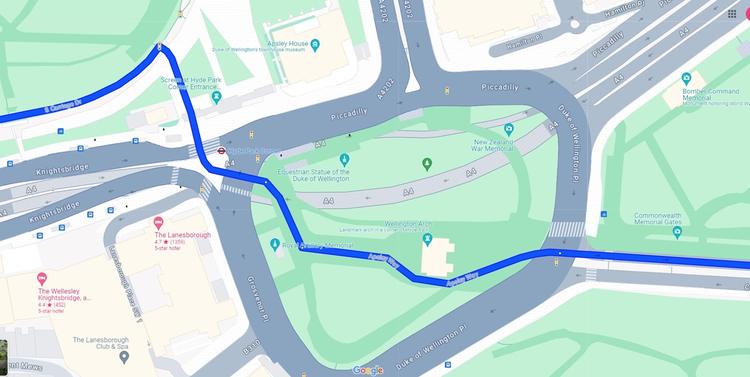 Part 3 of the 11km Piccadilly to Westfield Cycle past Wellington Arch along Apsley Way