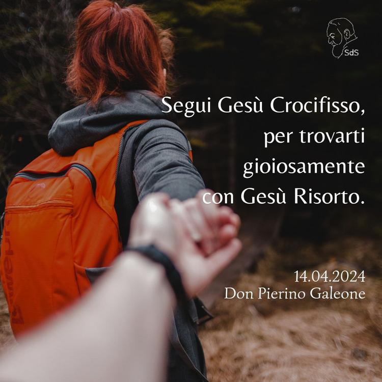14.04.2024
Segui Gesù Crocifisso, per trovarti gioiosamente con Gesù Risorto.

Don Pierino Galeone