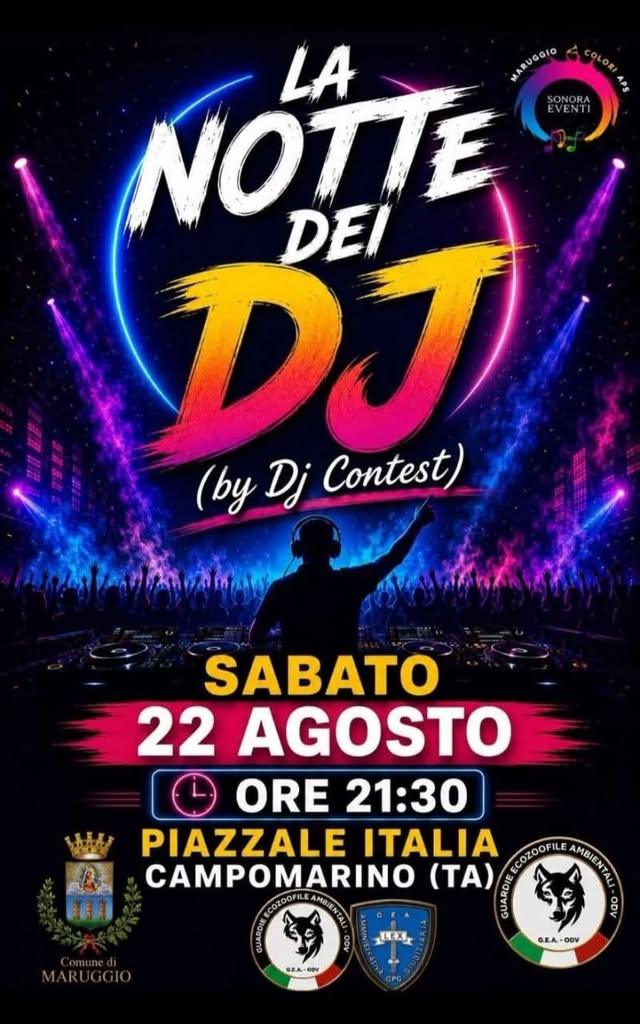 🎧🌈 LA NOTTE DEI DJ ARRIVA A CAMPOMARINO! 🌈🎧 Questa sera, sabato 22 Agosto, Campomarino di Maruggio si prepara a vive...