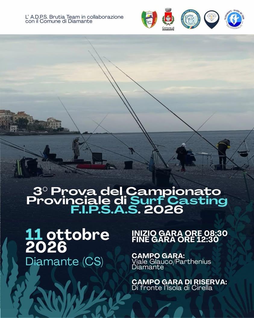 🎣 Diamante continua a essere protagonista dello sport e delle attività legate al mare! Domenica 11 ottobre 2026, Diaman...