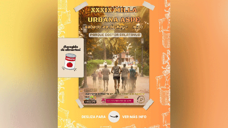 #Aspe: Milla Urbana Solidaria el 23 de mayo