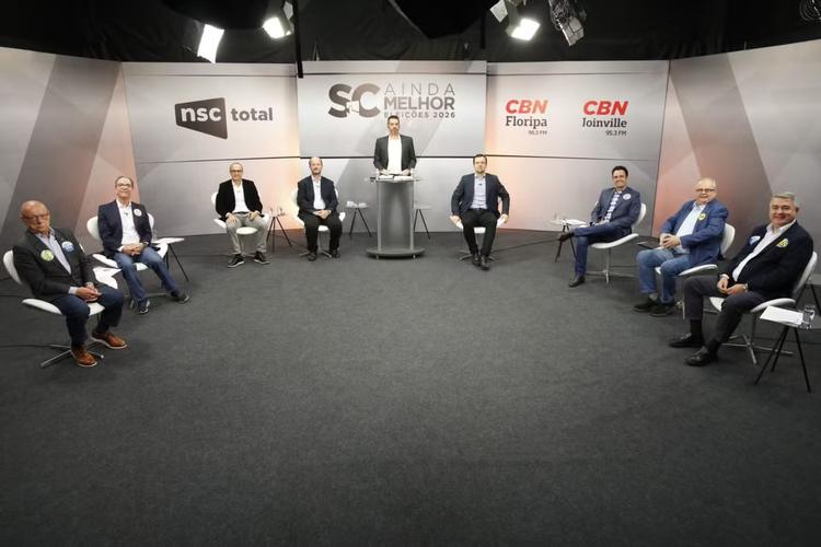 Candidatos ao Senado por SC debatem segurança pública, reforma tributária, educação e outros temas; veja como foi