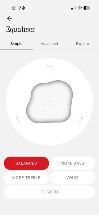 simple equalizer in nothing x app