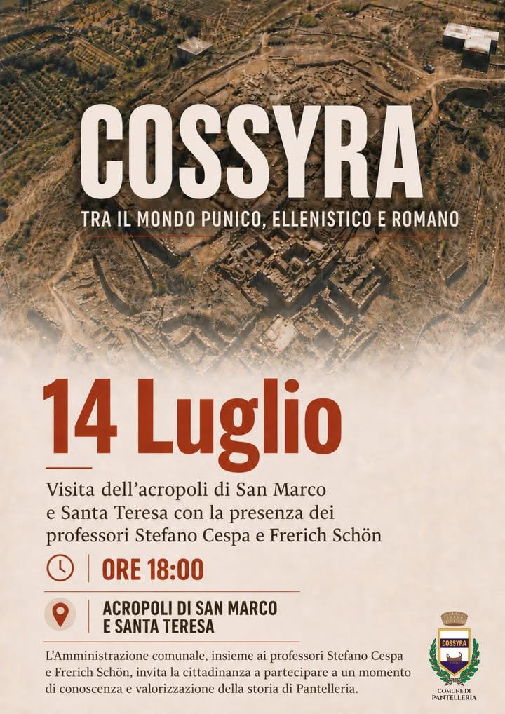 COSSYRA TRA IL MONDO PUNICO, ELLENISTICO E ROMANO Martedì 14 luglio, alle ore 18:00, è in programma una visita all’acrop...