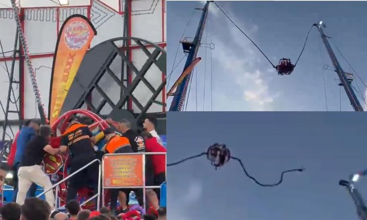 Cabo de segurança se rompe em atração na Espanha e deixa quatro crianças feridas; veja o vídeo
