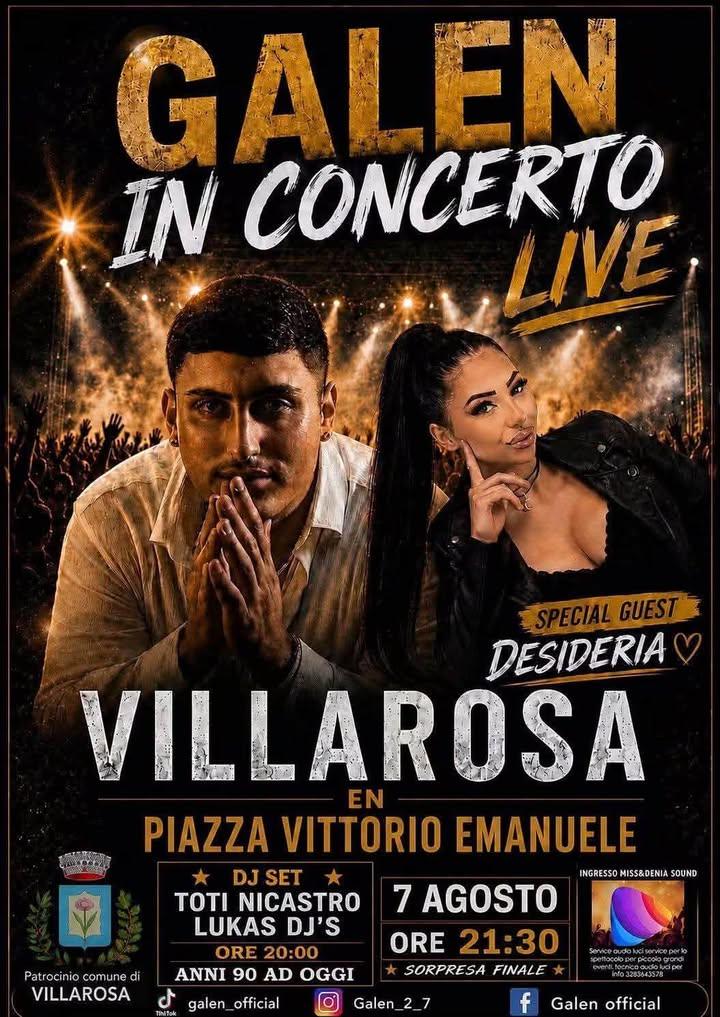 Questa sera, 7 agosto, Villarosa si prepara a vivere una serata ricca di musica e spettacolo! ❤️ 🐎 Alle 20:30, al Campo...