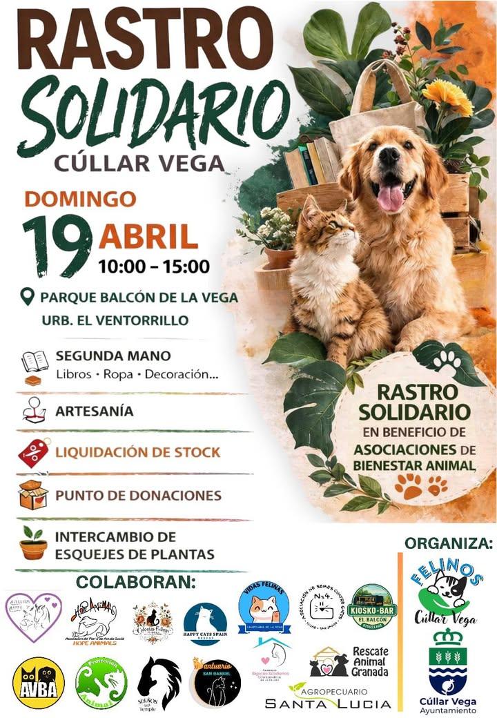 ¡Os esperamos el próximo 19 de abril!🐾💚 𝐑𝐀𝐒𝐓𝐑𝐎 𝐒𝐎𝐋𝐈𝐃𝐀𝐑𝐈𝐎 𝐄𝐍 𝐂Ú𝐋𝐋𝐀𝐑 𝐕𝐄𝐆𝐀 💚🐾 Varias asociaci...