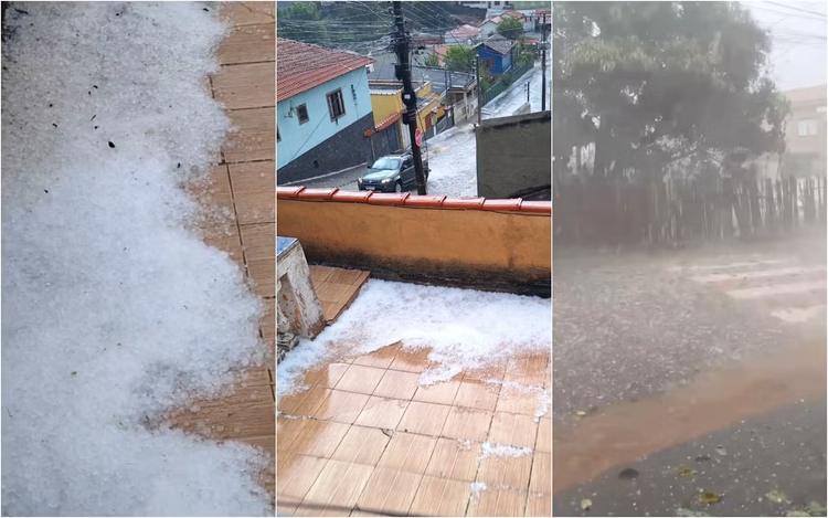 Após forte chuva, granizo deixa estragos, falta de luz e de água no Sul de Minas