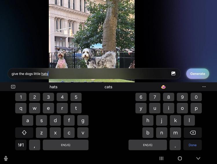 ai text to photo editing tool on galaxy phone