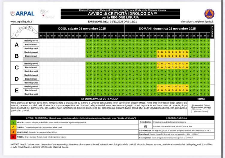 🟨🟨🟨SI RICORDA L’ ALLERTA GIALLA per CRITICITÀ IDROLOGICA/IDRAULICA - TEMPORALI e PIOGGE DIFFUSE