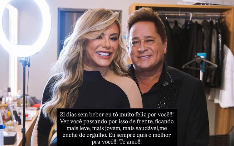 Leonardo fica 21 dias sem beber e Poliana comemora: 'Passando por isso de frente'