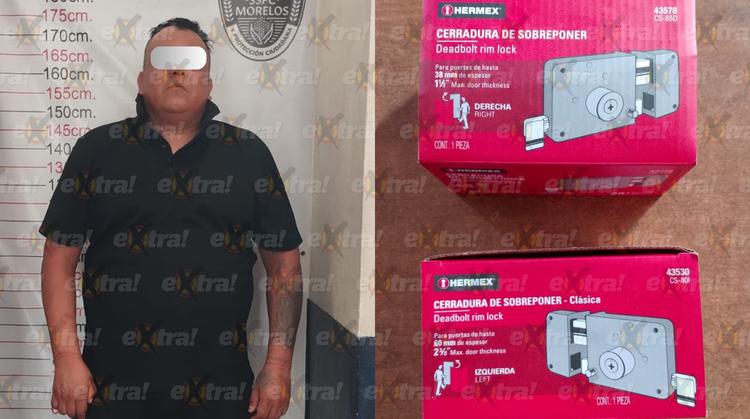 Cae ladrón de chapas en plena ferretería de Cuautla