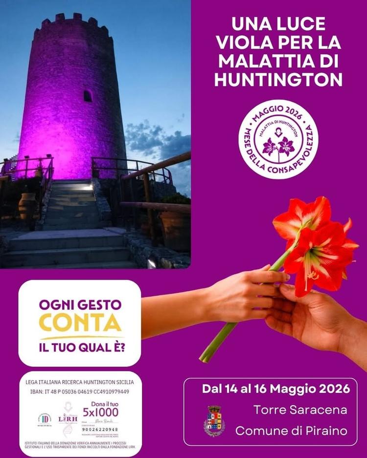 👉 Il Comune di Piraino aderisce alla campagna di sensibilizzazione sulla malattia di Huntington promossa da LIRH Sicili...