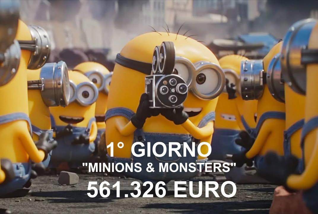 "MINIONS & MONSTERS" DEBUTTA IN TESTA, "TOY STORY 5" E "SUPERGIRL" CHIUDONO IL PODIO. LA TOP TEN DI IERI, MERCOLEDI' 1°...