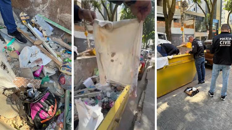 Casal encontrado morto em BH: vídeo mostra suspeita jogando blusa suja de sangue em caçamba e entrando em carro