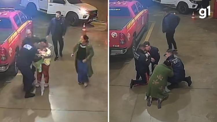VÍDEO mostra alívio de avó após recém-nascida de 4 dias ser salva de engasgo por bombeiros no RS