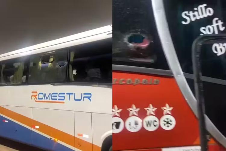 Cinco ônibus com passageiros de evento evangélico são apedrejados em MG