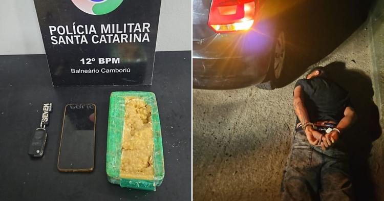 Motorista que levava droga de Florianópolis para Itajaí é interceptado com disparo de bala de borracha em BC