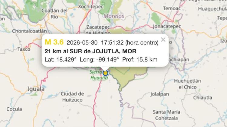 Sismo en Jojutla sorprende a la zona sur de Morelos durante el fin de semana