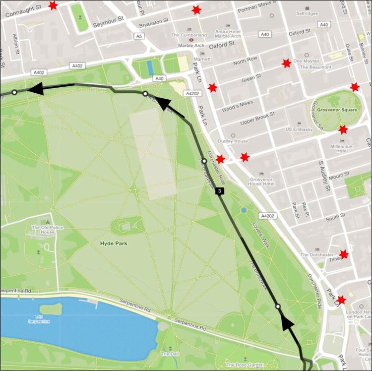 Part 3 of the London Cycle Royal Parks & Chelsea around Hyde Park 