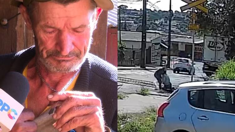 'Que Deus abençoe ela', diz homem salvo por motorista no Paraná segundos antes de trem passar
