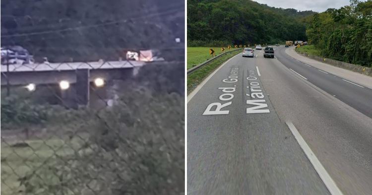 Carro sai da pista e mobiliza equipes de socorro no Morro do Boi, em Balneário Camboriú&nbsp;