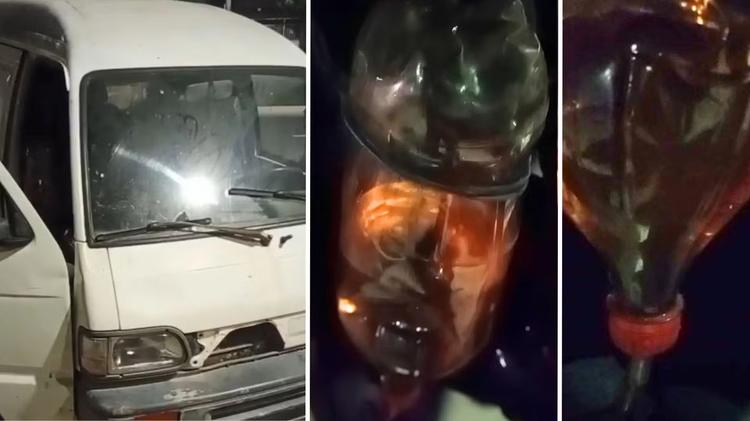 VÍDEO: carro é flagrado com garrafa pet usada como tanque de combustível em Vitória