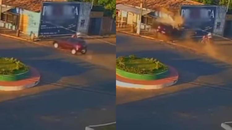 Vídeo: carro em alta velocidade invade residência em Esperantina; motorista passou mal ao volante e está internado