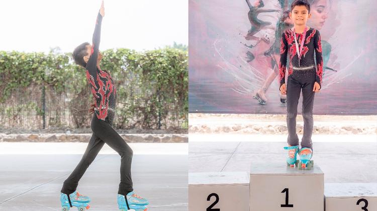 Con solo 8 años, Sebastián Pérez se corona campeón de patinaje artístico en Morelos